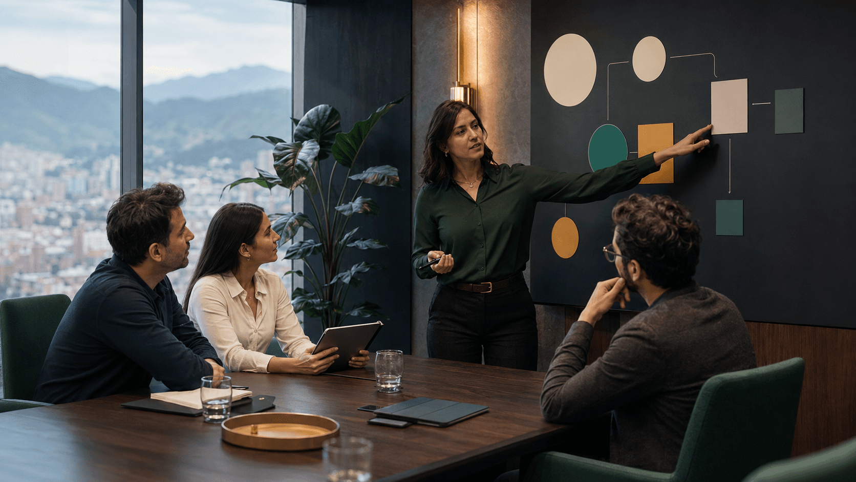 Sesión de estrategia con cliente en Bogotá